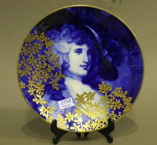 Appraisal: A Royal Doulton plate decorated in cobalt blue with gilded