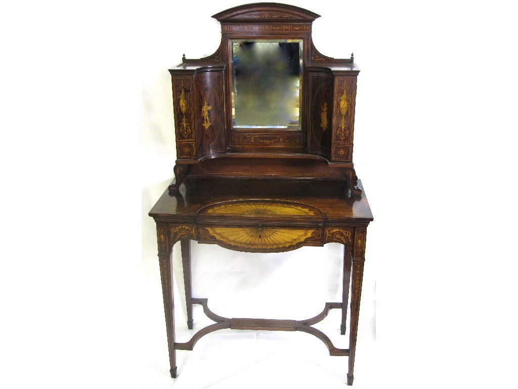 Appraisal: Nineteenth century rosewood bonheur du jour by Edward Roberts the