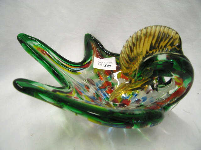 Appraisal: Murano Art Glass Figural Bird Candy Dish colorful