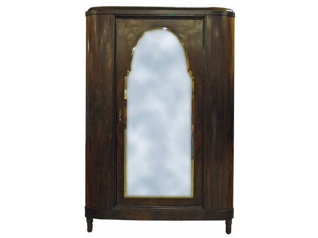 Appraisal: Beautiful - 's rosewood armoire with bevel mirrored door on