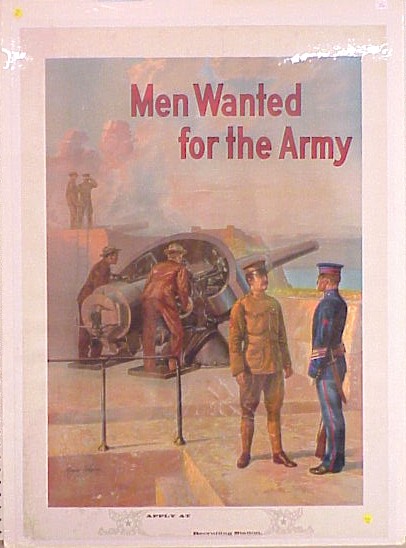 Appraisal: Men Wanted for the Army gun battery Original World War