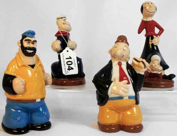 Appraisal: Wade Collection of Figures from the Popeye Series comprising Popeye