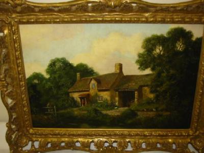 Appraisal: JACOB BROOKS Cottage by a Stream signed on board and