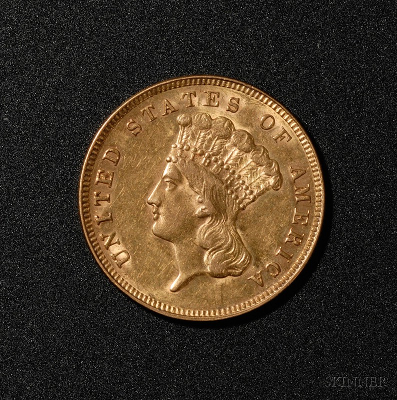 Appraisal: United States Indian Princess Head Three Dollar Gold Coin the