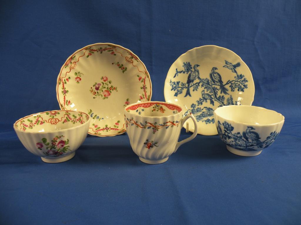 Appraisal: A Coalport tea bowl and saucer of fluted form printed