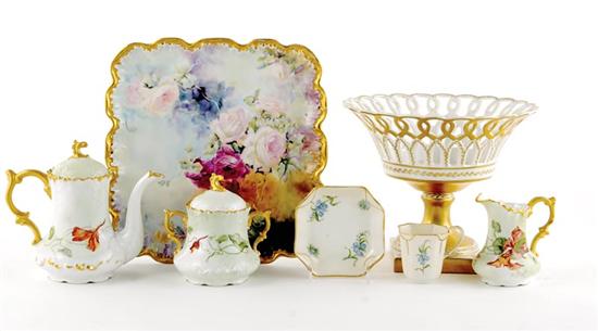 Appraisal: Collection French porcelain table articles late th early th century