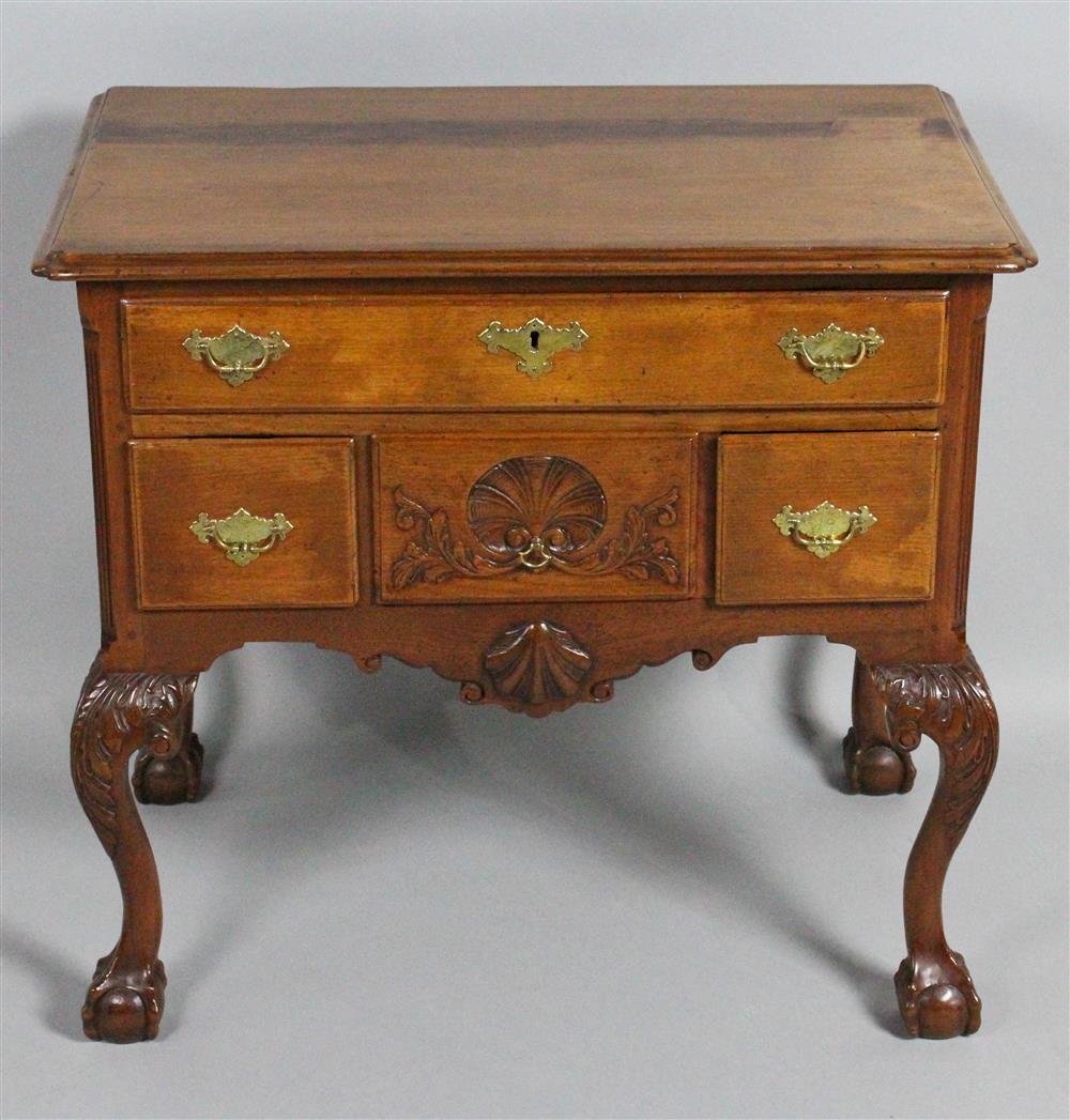 Appraisal: PHILADELPHIA CHIPPENDALE STYLE WALNUT DRESSING TABLE th Century attributed to