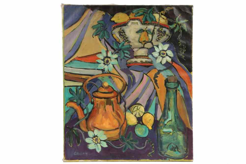 Appraisal: OOC - Still Life with Copper Kettle by Georgette Dupouy