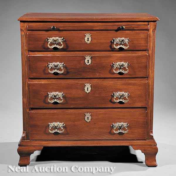 Appraisal: A George III Carved Mahogany Bachelor's Chest c molded top