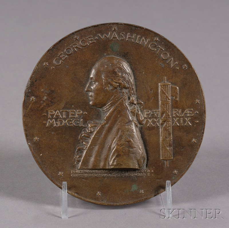 Appraisal: George Washington Bronze Inaugural Centennial Medal Augustus Saint-Gaudens modeled by