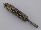 Appraisal: Judaica - A parcel-gilt silver filigree Megillah Esther possibly Polish