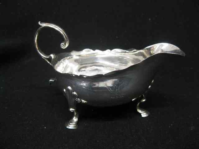 Appraisal: English Sterling Silver Sauce Boat '' tall '' long London