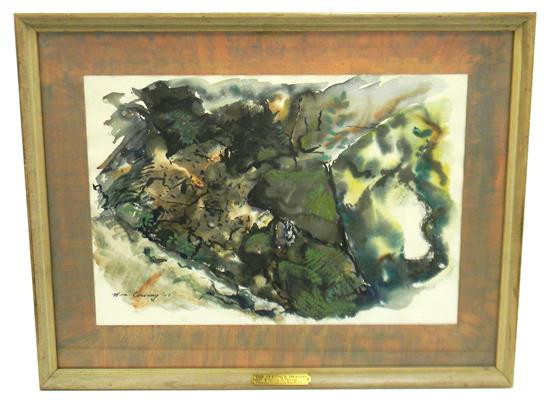 Appraisal: William R Cowing Connecticut - watercolor on paper The Springs