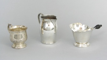 Appraisal: Three Sterling Silver Containers by Various Makers th Century Including