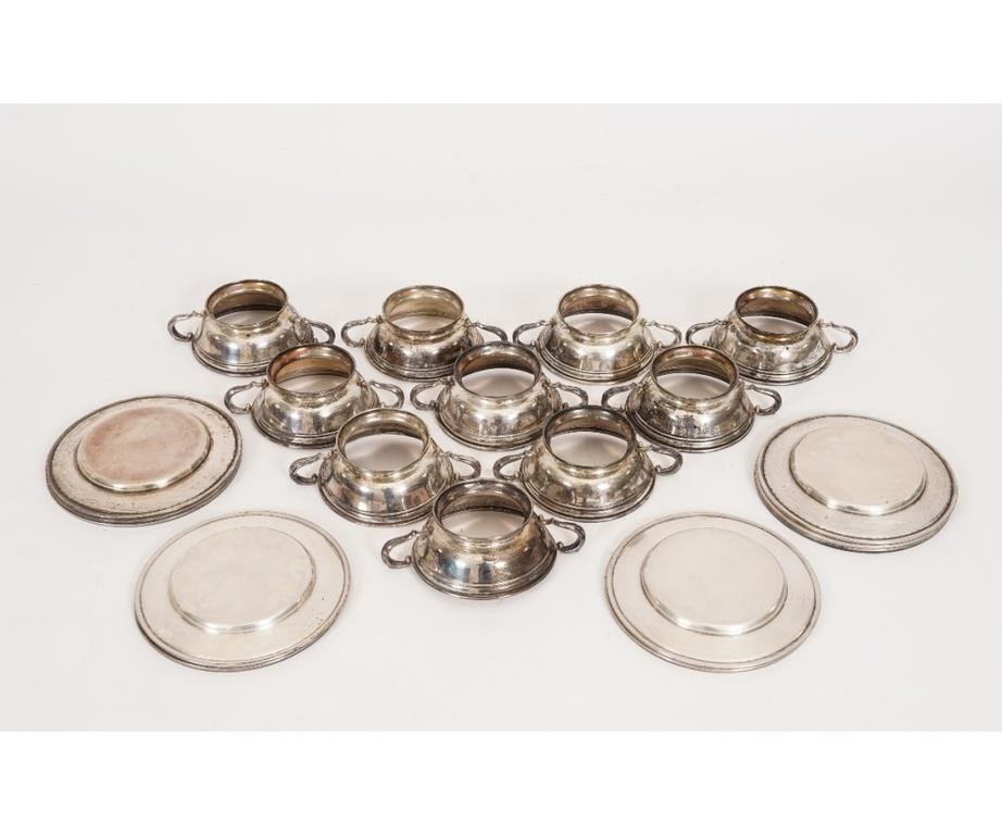 Appraisal: Ten sterling silver under trays plates dia together with ten