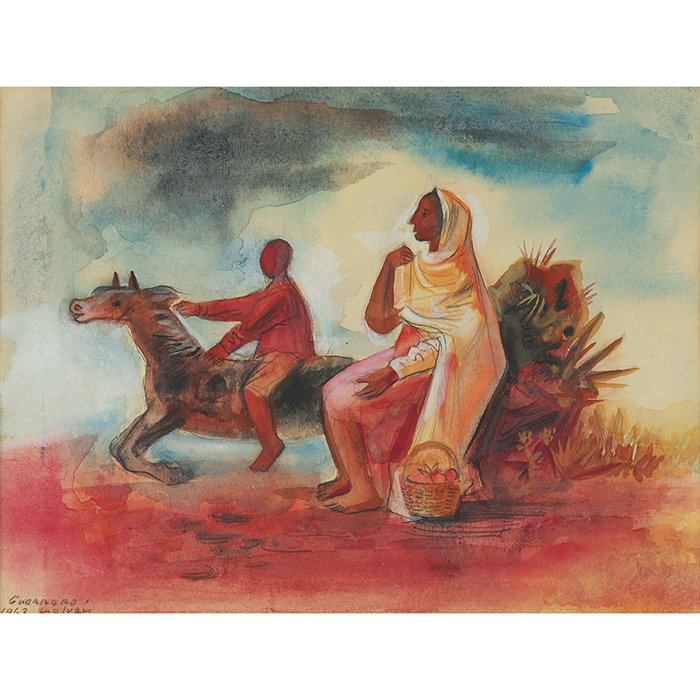 Appraisal: Jesus Guerrero Galvan Mexican - Figures in a Landscape c