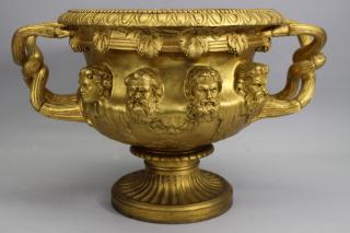 Appraisal: Fine Antique French Gilt Bronze Warwick Vase Exceptional Antique French