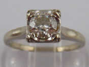 Appraisal: A white metal tests carat gold diamond solitaire ring the