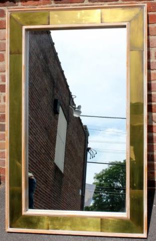 Appraisal: Midcentury Mirror Lot Includes a decorative mirror with inset brass