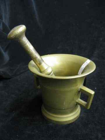 Appraisal: th Century Brass Mortar Pestle ''