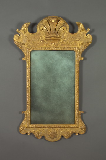 Appraisal: English Carved Giltwood Looking Glass in the George I style