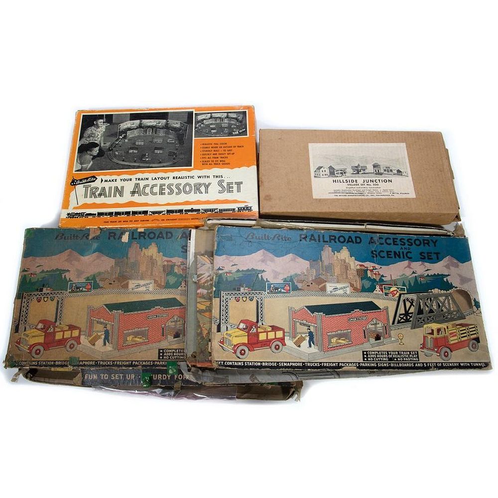 Appraisal: Built Rite Cardboard Train Accessory Building Sets Hillside Junction Village