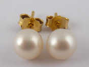 Appraisal: A pair of yellow metal tests carat gold cultured pearl