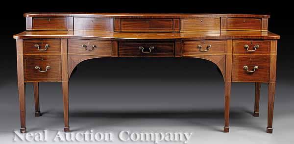 Appraisal: An Edwardian Mahogany and Inlaid Serpentine Sideboard late th c