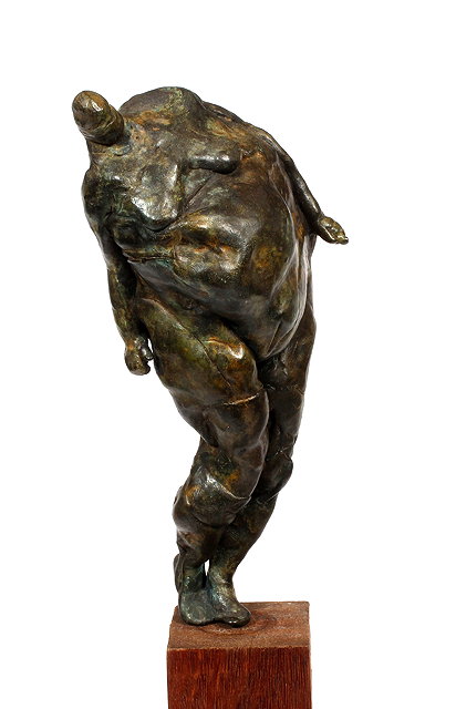 Appraisal: EARLY ST CENTURY SCHOOL MAN bronze unsigned mounted on a