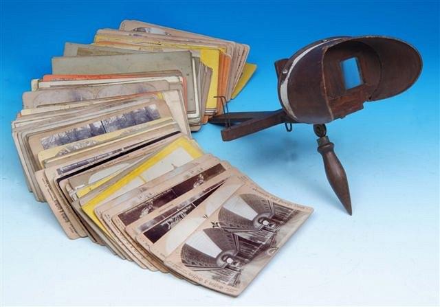 Appraisal: A STEREOSCOPIC VIEWER and a large number of cards of