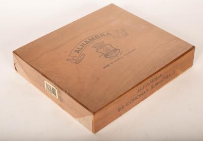 Appraisal: A sealed boxed set of twenty-five Alhambra Coronas Sumatra's ''