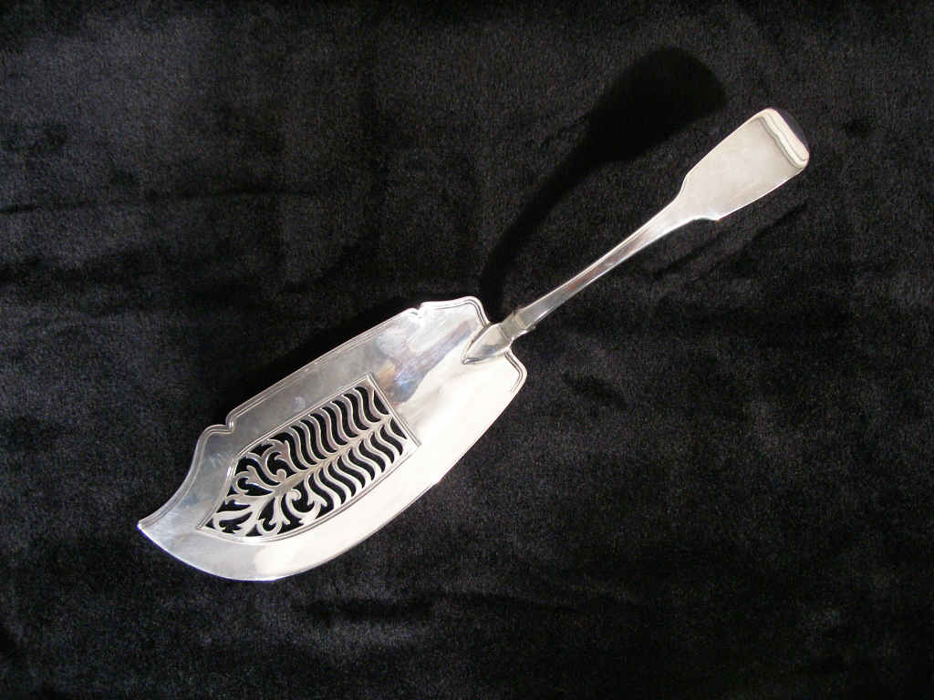 Appraisal: George III Sterling Silver Fish Slice with pierced slice and