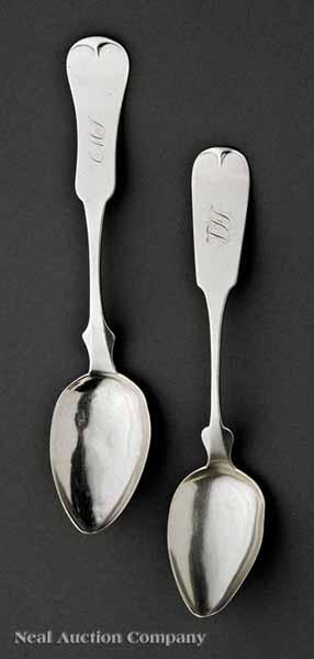 Appraisal: Two Tennessee Coin Silver Tablespoons James E Merriman Memphis c