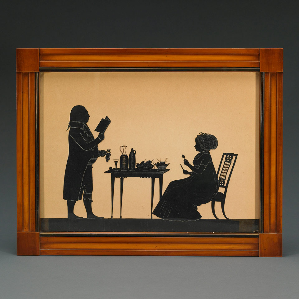 Appraisal: German Silhouette Portrait of Franz Andreas Diehl and Maria Anna