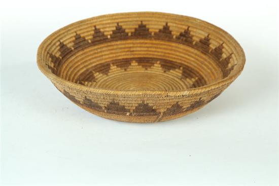 Appraisal: NAVAJO WEDDING BASKET Ca Woven basket with stepped designs and