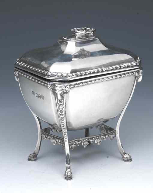 Appraisal: A GEORGE V SILVER SUCRIER in the form of a