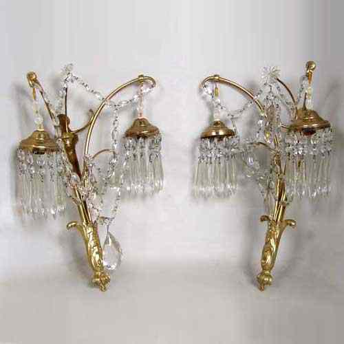 Appraisal: A Pair of French Wall Sconces circa the wall plate