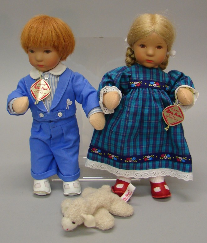 Appraisal: Lot Pair of tagged Hanne Kruse dolls Both dolls have