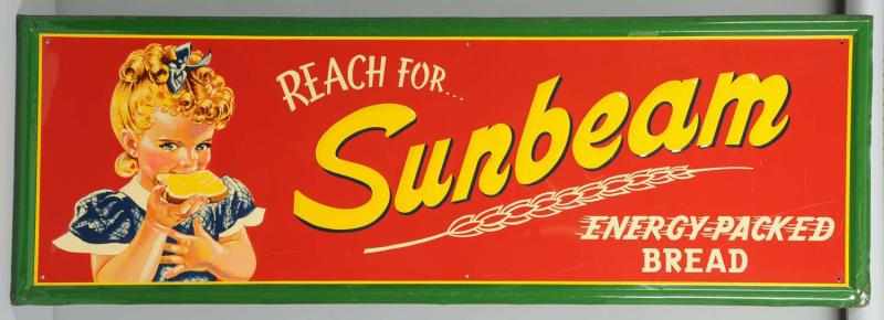 Appraisal: s Sunbeam Bread Embossed Tin Sign Clean bright miniscule edge