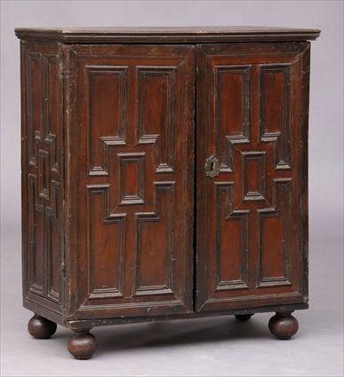 Appraisal: Continental Baroque Carved Oak Side Cabinet x x in