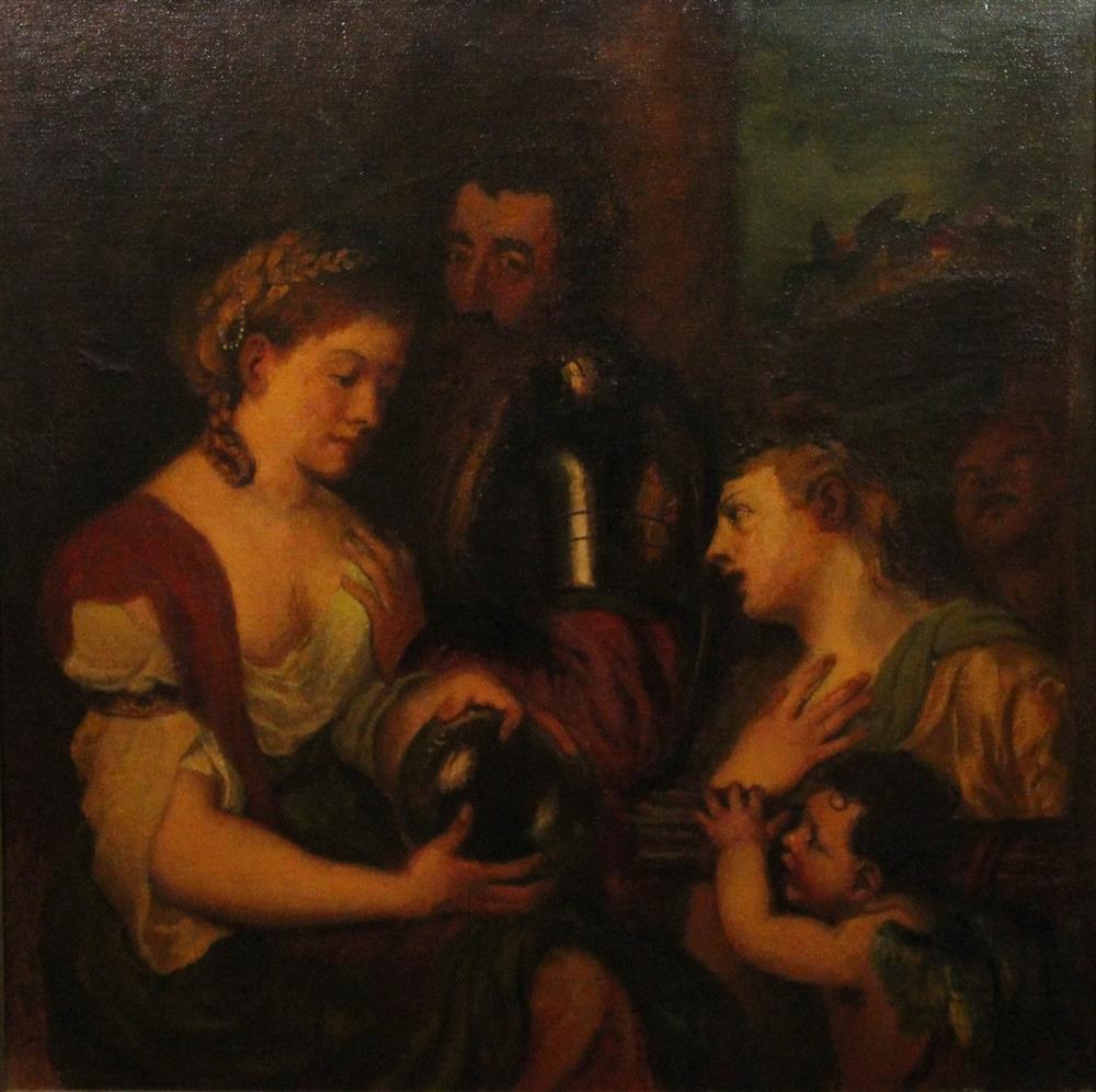 Appraisal: AFTER TITIAN TH CENTURY ALLEGORY OF MARRIAGE Oil on canvas