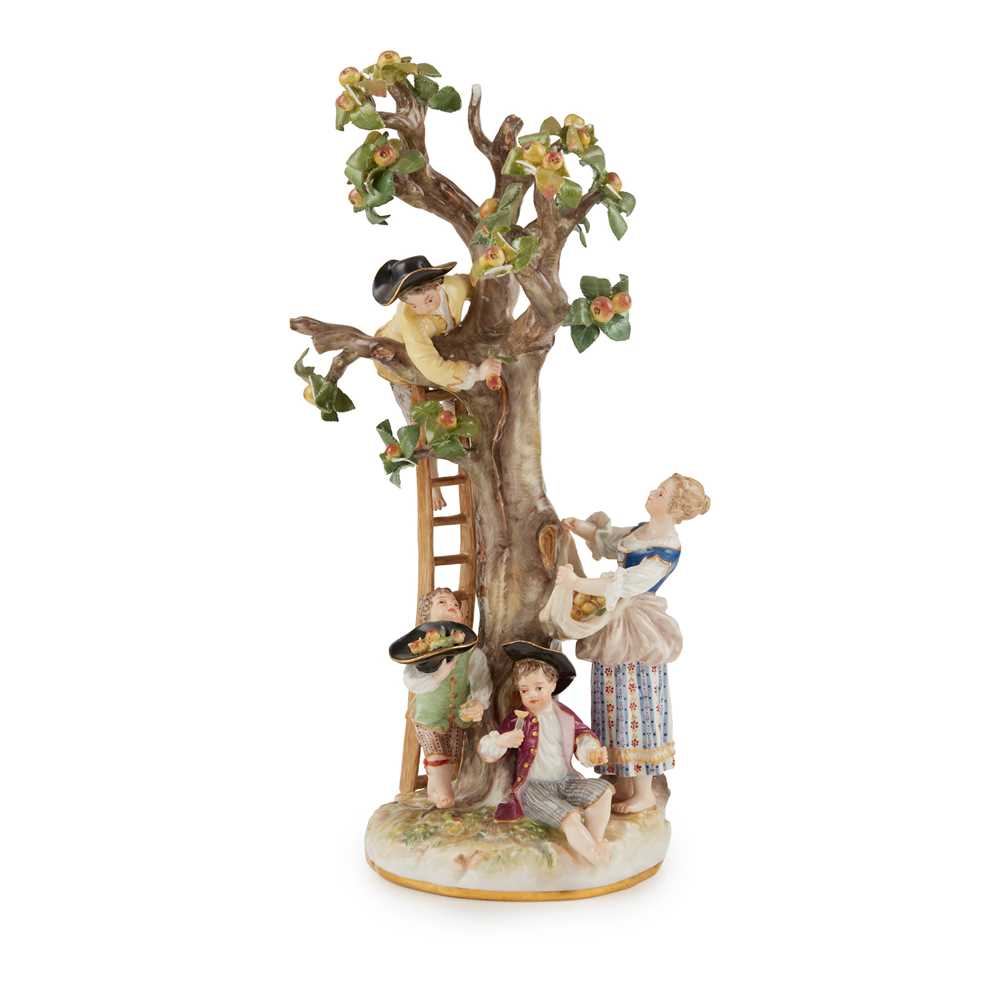 Appraisal: MEISSEN FIGURE GROUP OF APPLE PICKERS LATE TH CENTURY after