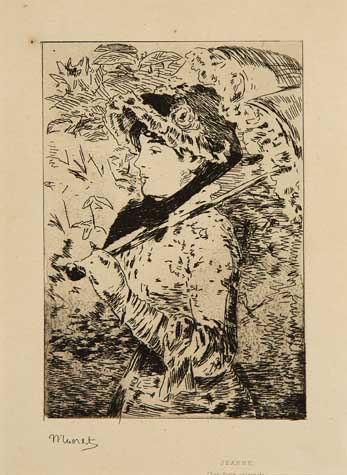 Appraisal: DOUARD MANET Jeanne le Printemps Etching on cream laid paper