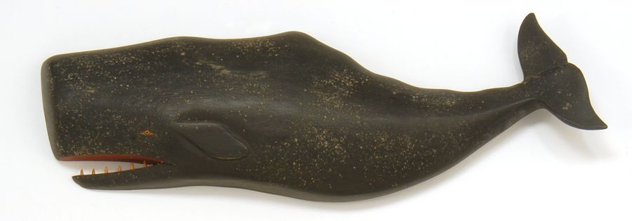 Appraisal: CARVED WOODEN SILHOUETTE OF A SPERM WHALE By Clark Voorhees