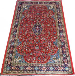 Appraisal: SAROUK PERSIAN RUG ' X ' Red ground with central