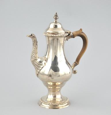 Appraisal: A George III Sterling Silver Coffee Pot London From Muriel