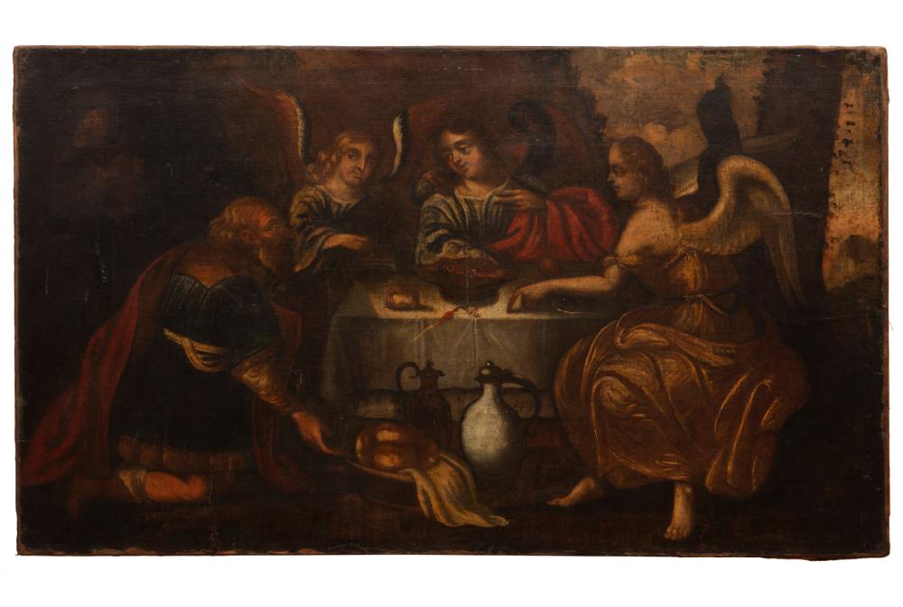 Appraisal: Continental School th c Abraham and the Three Angels oil