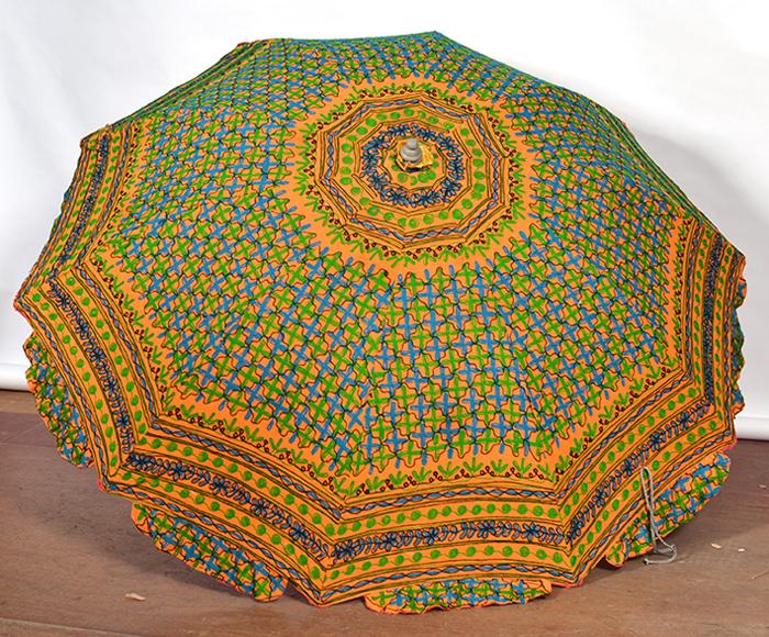 Appraisal: INDIAN EMBROIDERED PARASOL INDIAN EMBROIDERED PARASOL