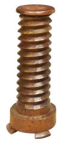 Appraisal: Architectural French grape press screw now fashioned as a pedestal