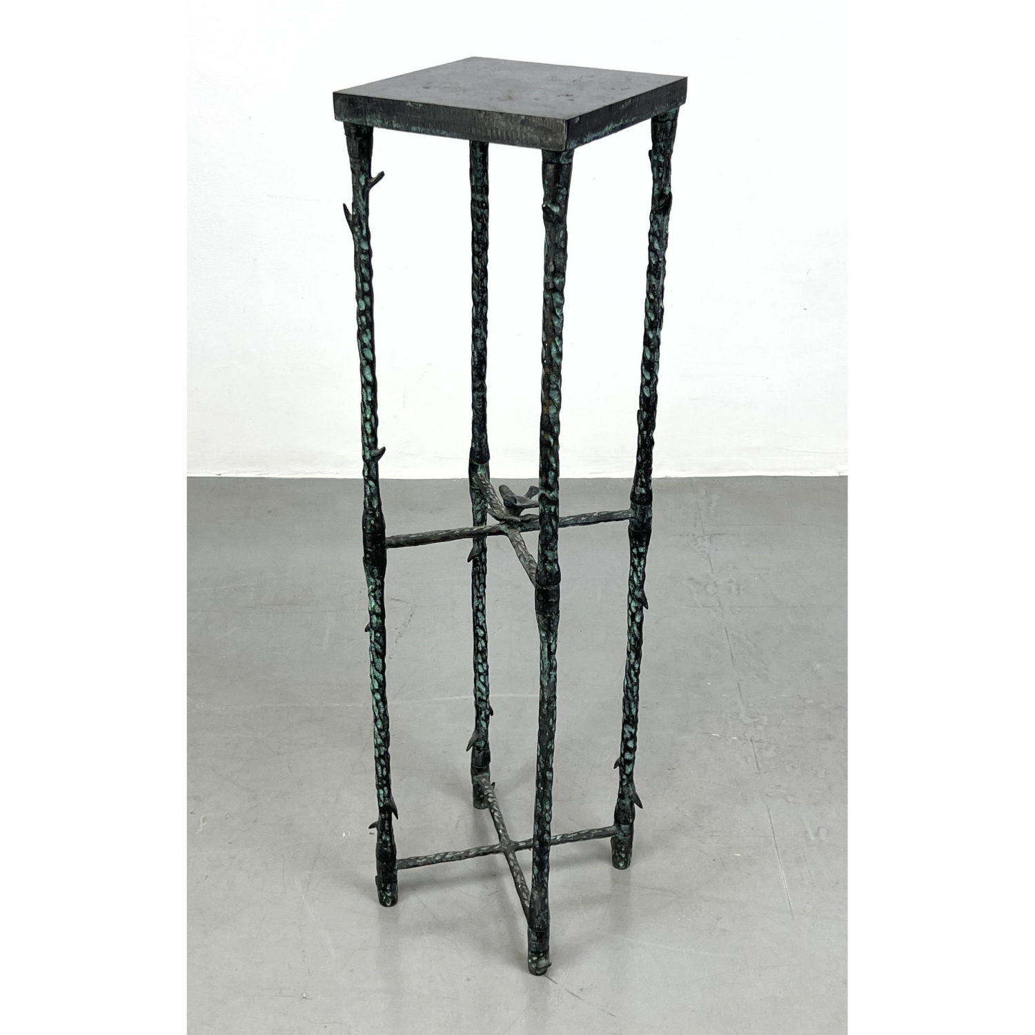 Appraisal: Giacometti Style Pedestal Stand Table Dimensions H inches W inches